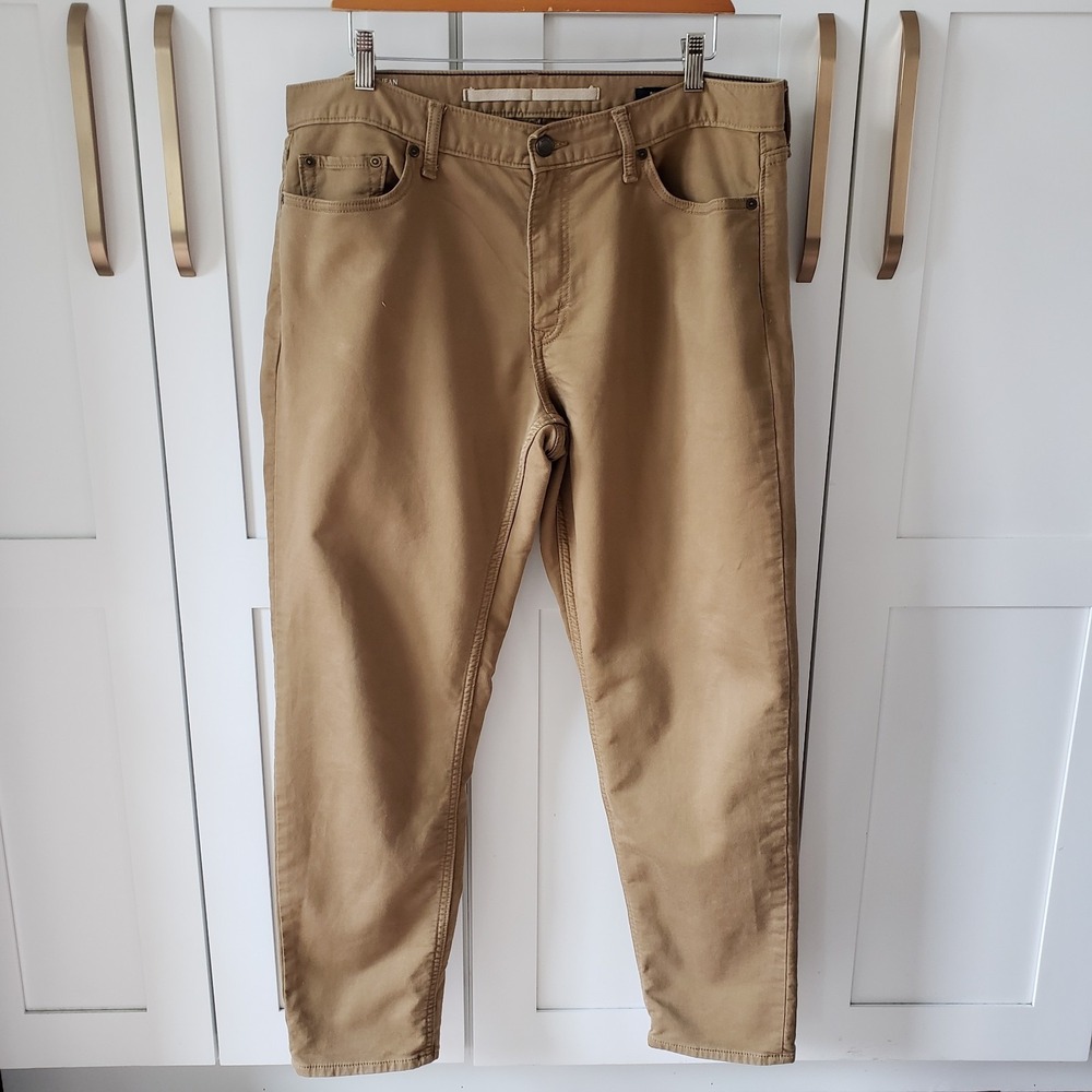 Banana Republic Travel Pants Mens 36x32 Whiskey Brown Athletic Slim Fit